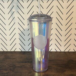 Starbucks 2020 Iridescent Diamond Unicorn Venti Tumbler Cold Cup Dome 24oz READ